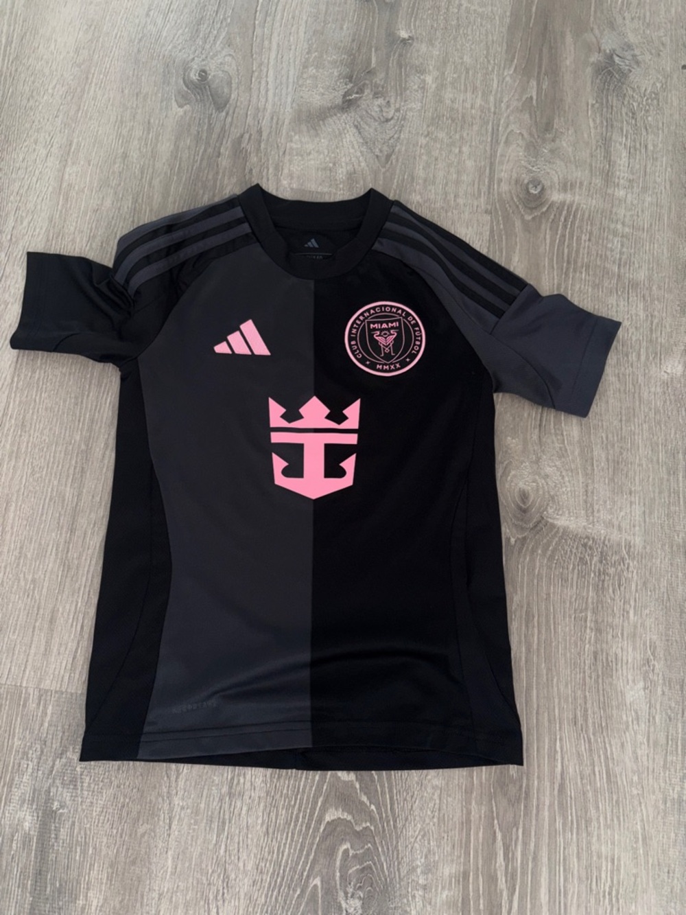 adidas Kids Miami Black and Pink Soccer Jersey